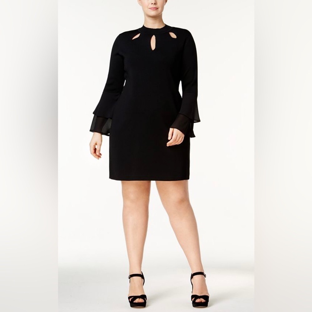 NWOT INC‎ International Concepts Women’s Black Cutout Sweater Dress PP 0 Petite